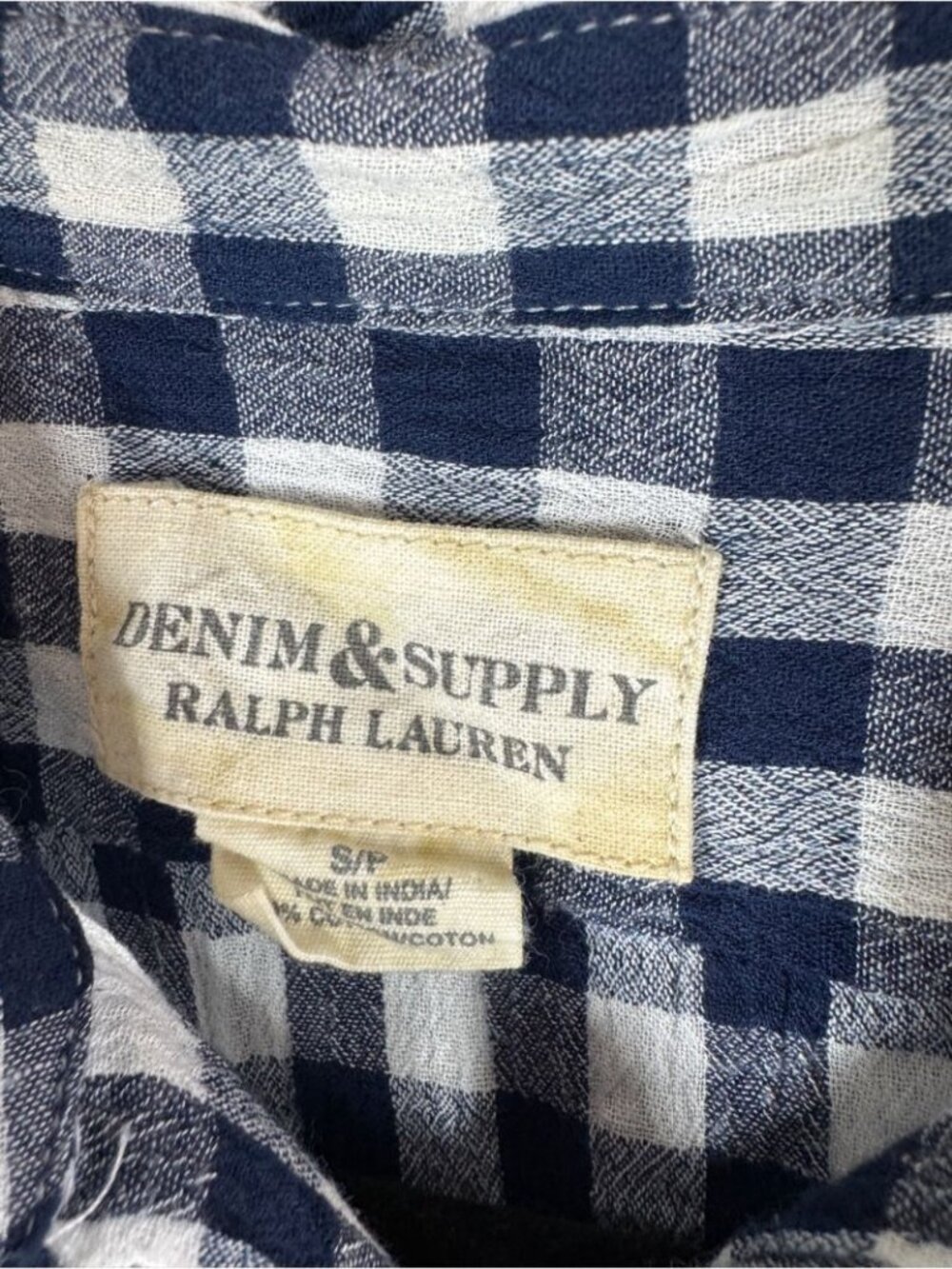 Ralph Lauren Denim & Supply Gingham Romper Blue White SP Cottagecore Boho - Picture 3 of 14
